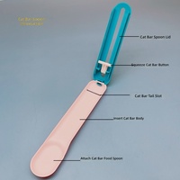 Cuillère distributrice pour friandises liquides et crémeuses pour chats, accessoires pour animaux de compagnie en plastique, cuillère pour nourrir et abreuvoir