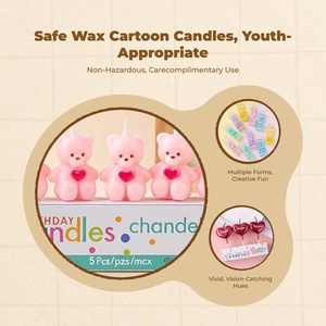 Bougies numériques d'anniversaire 0-9, couleur macaron, couleur dessin animé, bougies décoratives pour gâteau de fête d'enfants - Product Image 2