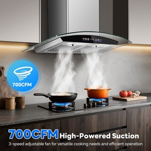 <span class=keywords><strong>Hotte</strong></span> murale <span class=keywords><strong>de</strong></span> 30 pouces 700 CFM en acier inoxydable avec écran en verre trempé et commande tactile/gestuelle - Product Image 3