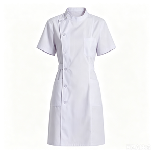 Robe d'infirmière à col mandarin et patte de boutonnage latérale, en coton infroissable, uniforme d'allaitement, blouse pour personnel de clinique <span class=keywords><strong>dentaire</strong></span> et esthétique, OEM - Product Image 2