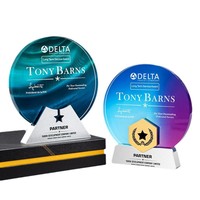 Trophée en métal et cristal sur mesure, récompenses pour réunions annuelles, médailles de reconnaissance pour employés exceptionnels et équipes, commémoratives
