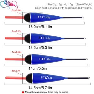 FTK 5 pièces/sac 2g 3g 4g 5g <span class=keywords><strong>tige</strong></span> <span class=keywords><strong>en</strong></span> fibre de carbone <span class=keywords><strong>Balsa</strong></span> bois flotteurs de pêche engins de pêche pour Crappie Panfish truite basse accessoires - Product Image 3