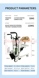 Silla Elevadora Multifuncional Moderna para Pacientes DIVOUS DZ03B, Silla Hidráulica para Transferencia de Discapacitados con Reposabrazos - Product Image 4