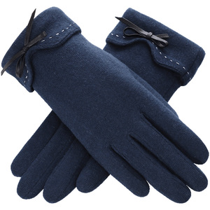 Colorful Bowknot Winter Lady Women <strong>Wool</strong> Touch Screen <strong>Gloves</strong> - Product Image 5