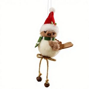 Plush Bird Hanging Ornament <b>Cloth</b> <b>Material</b> European-American Style Christmas Tree Decoration - Product Image 1