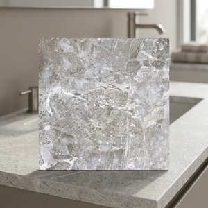 Emperador Crystal Marble Effect Porcelain <b>Floor</b> Tiles Glossy Ceramic 2x2 Ft Polished Finish - Product Image 2