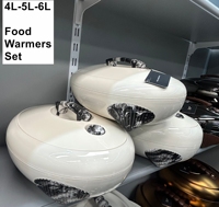 Ensemble de 3 chauffe-plats 4L-5L-6L, contenants alimentaires multifonctionnels en plastique isolé de haute qualité