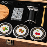 Kit d'infusion de fumée pour cocktails en gros, en stock aux États-Unis, avec 4 saveurs de copeaux de bois et torche, pour gravures laser personnalisées pour garçons d'honneur