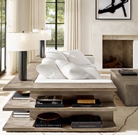 Table basse Ciro de luxe pour salon, design sculptural moderne, courbes élégantes, cadre en bois massif, mobilier de maison de haute qualité OEM