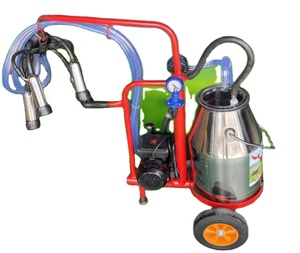 Máquina de ordeño móvil grande de 25L/30L/40L con vibración para ganado, ovejas y camellos, de un solo cubo y con alimentación enchufable. - Product Image 2