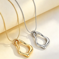 Ensemble collier et boucles d'oreilles pendantes irrégulières, forme abstraite minimaliste, bijoux de mode pour femmes