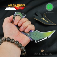 MANWUXING Modèle d'armes de jeu Valorant Couteaux à griffes VCT couleur dégradée fluorescente 16CM avec fourreau Jouet Zhejiang