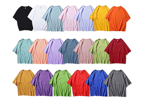 Custom Vintage Korean Women's T-Shirts in Bulk 100% Cotton O-Neck Oversized Fit <b>Plain</b> <b>Tshirts</b> With Unique Print Patterns - Product Image 3