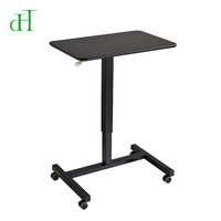 Table de lit ergonomique réglable en hauteur pneumatiquement, chariot mobile pour ordinateur portable avec mécanisme à ressort à gaz fluide