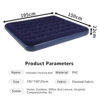 Matelas Gonflable Queen Size 48 Trous, Soutien Robuste, Confortable, Doux, en PVC Floqué, Qualité Hôpital, pour Chambre, Camping, Extérieur et Intérieur