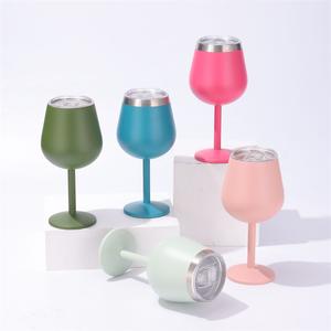 Taza <span class=keywords><strong>de</strong></span> bebida <span class=keywords><strong>de</strong></span> doble pared <span class=keywords><strong>de</strong></span> acero inoxidable recomendada por Sdeisley con tapas, diseño cónico, copas a prueba <span class=keywords><strong>de</strong></span> goteo para el hogar, vino entretenido - Product Image 1