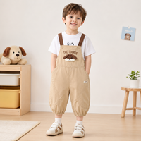 Ensemble de 2 salopettes en coton et élasthanne pour enfants, t-shirt à manches courtes pour garçons, combinaison avec applique de chien 3D mignonne, décontractée pour l'été