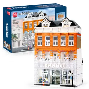 MOC 3770pcs City Streetview series Crystal House Glisten Model Lepined Technic Building Blocks Toys For Kids