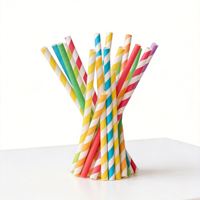 Pailles à boisson en PLA biodégradable et réutilisable, colorées, de 6 mm, 12 mm, 8,5 pouces de long, pour bubble tea