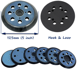 EVERTOOL bantalan pendukung pengamplasan, alat listrik ampelas 5 inci 8 lubang, kait dan putaran untuk DA Orbital - Product Image 4