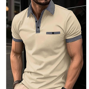 Chemise pour homme de qualité supérieure, tricotée 100% coton, respirante, anti-froissement, avec poche, design imprimé élégant, manches courtes, coupe parfaite - Product Image 4