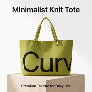 <b>Large</b> Capacity Cotton Knitted Tote <b>Bag</b> Portable Shopping <b>Bag</b> with Double Handles Durable Travel <b>Beach</b> <b>Bag</b> for Women - Product Image 6