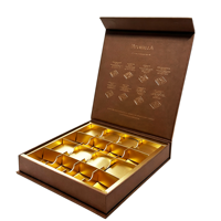 Boîtes en papier portables à rabat magnétique avec impression de logo personnalisé, gaufrage, laminage brillant/mat pour cadeaux de chocolat et de bonbons