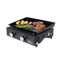 Gril de table portable à gaz 1 brûleur en acier émaillé, barbecue d'extérieur sur chariot, hauteur réglable, sécurité flamme