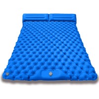 Matelas de camping gonflable pliable en TPU, imperméable, double, avec oreillers intégrés, ultraléger, pour le voyage et les activités de plein air