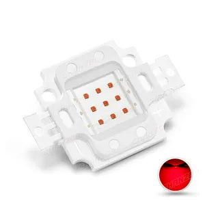 Chip LED rojo de alta potencia, 10W (900mA), componentes de emisor de luz COB, lámparas de luz roja de diodo