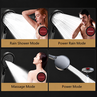 Ensemble de robinetterie de douche et bain en laiton de luxe contemporain, système de pluie, mitigeur d'eau chaude et froide douce, douchettes à main, finition brossée, pour appartement