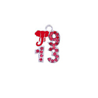 Date Arrivée Grec Delta Sororité Accent Conception Bling Pierre Rouge Incrusté DST Symbole Éléphant 1913 Fabrication de Bijoux Charmes Pendentif