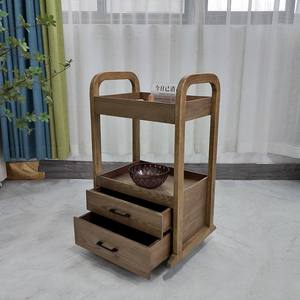 High Quality Hairdressing Styling Salon <b>Tools</b> Cart Modern Wooden Salon Trolley with Wheels - Product Image 3