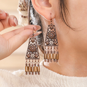 Bohemia <b>Drop</b> Earrings Set 12 Pairs Alloy Tassel Dangle Women's Fashion Jewelry Boho Style Antique <b>Bronze</b> Plated - Product Image 2