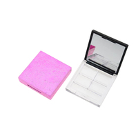 Nouvelle palette de fards à paupières vide, mini, rose, mignonne, écologique, personnalisable, en plastique carré, avec étiquette privée pour maquillage