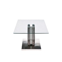 Table basse en plastique et verre trempé transparent, meuble de salon, design moderne, bon marché, avec cadre en mdf, livraison gratuite