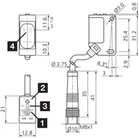 Capteur diffuse OH30K400P3-K-T3 avec suppression de l'arrière-plan