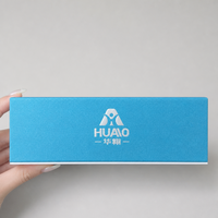 Boîte cadeau magnétique bleue avec couvercle rabattable et carte insérée imprimée pour coffret cadeau d'entreprise et emballage papier personnalisé