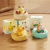Série décontractée Pokémon : Boîte mystère avec figurines Pikachu et Meowth en pose endormie, ornement de bureau, jouet d'anime de collection, cadeau