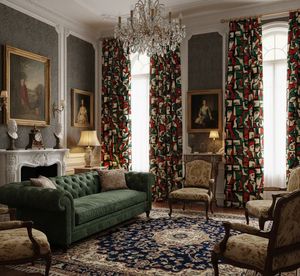 Designer Cubism Abstract Floral Window <b>Curtains</b> Dense Floral Panel 70% Light Blocking Premium Printed Fabric Drapes <b>for</b> Office - Product Image 4