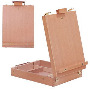 Chevalet de <span class=keywords><strong>dessin</strong></span> en bois portable pour <span class=keywords><strong>peinture</strong></span> à l'huile, boîte de rangement pliable pour matériel artistique - Product Image 6