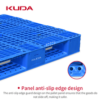 KUDA 1210P-WGCZ Palettes en plastique avec tube en acier intégré, stockage industriel, palettes résistantes à la charge et à l'humidité 1200x1000x150mm