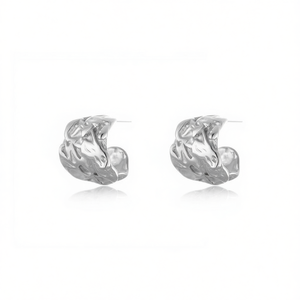 Amy Amy <b>Huggie</b> Earrings <b>Silver</b> Plated Alloy Women's Classic Fashion Jewelry Gift PE0313 - Product Image 3