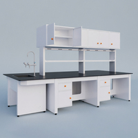 Banc de travail de laboratoire tout acier, table de laboratoire de physique industrielle, table de laboratoire antistatique robuste, îlot de laboratoire, banc de test de laboratoire avec étagère