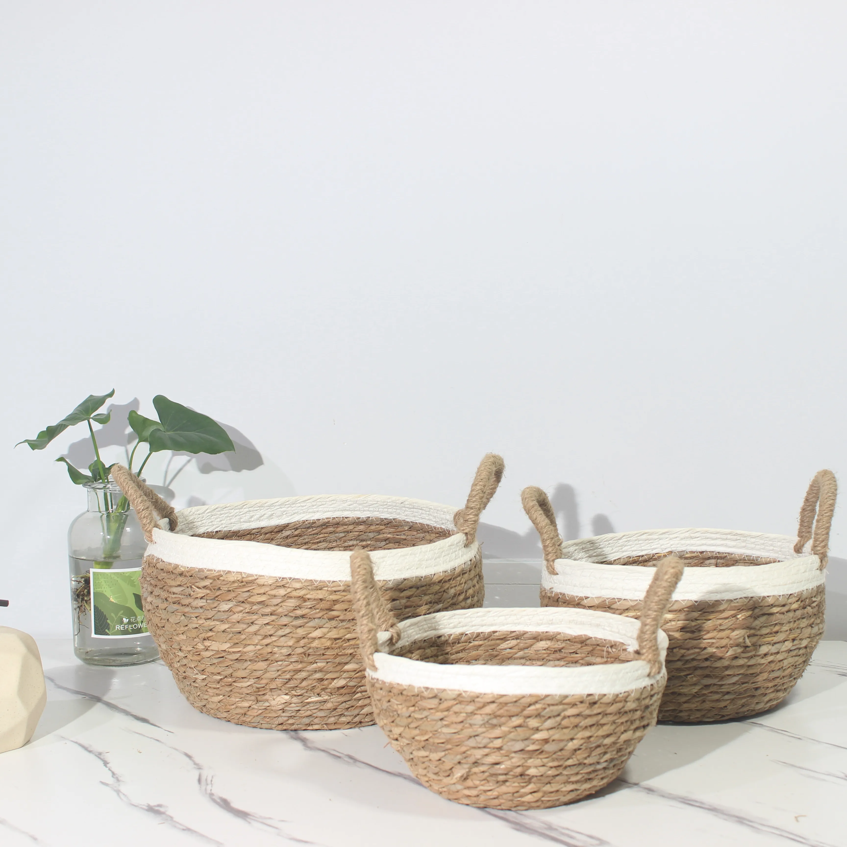 2024 New 100% Handmade Natural Straw Woven Aufbewahrung skorb Durable Storage Woven Basket