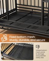 Cage pour chien robuste, cage pliable pour chien avec roues verrouillables, double porte, fond fixe anti-évasion, plateau amovible
