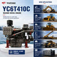 Moteur diesel marin SCDC Yuchai YC6T410C refroidi par eau, turbocompressé, pour bateaux, navires de pêche et propulsion marine