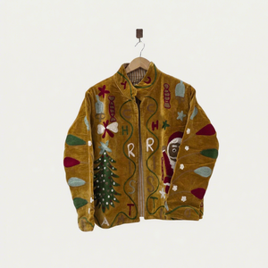 Veste en coton écologique brodée CVR Bohemian, manches longues, col rond, motif floral Suzani, vêtements d'extérieur décontractés pour femmes - Product Image 1