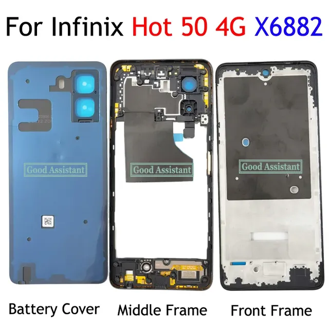 Infinix Hot 50 4G X6882 TPU LCD Faceplate Battery Cover Replacement Parts
