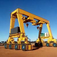 Grue portique industrielle mobile à double poutre sur pneus en caoutchouc 75T 85T 100T autopropulsée pour la manutention de blocs de navires